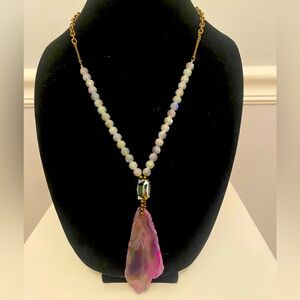 Sundance purple agate pendant necklace. 28 inches